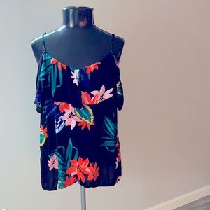 Tropical off the shoulder top